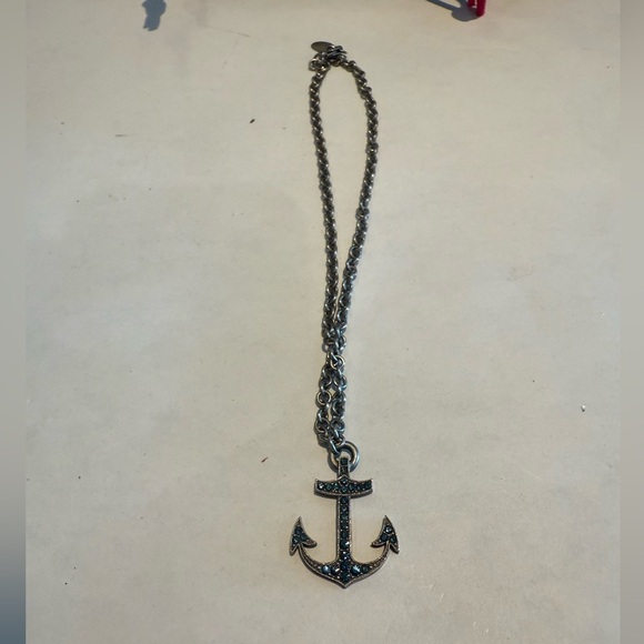 Jewelry - Anchor Pendant Necklace with Blue Accents